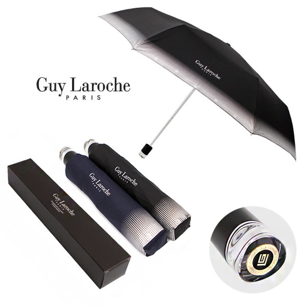 Guy Laroche Premium 3-in-1 Folding Umbrella | Windproof FRP Frame | Easy-Open Safety Slide | 58cm Large Coverage | Black & Navy